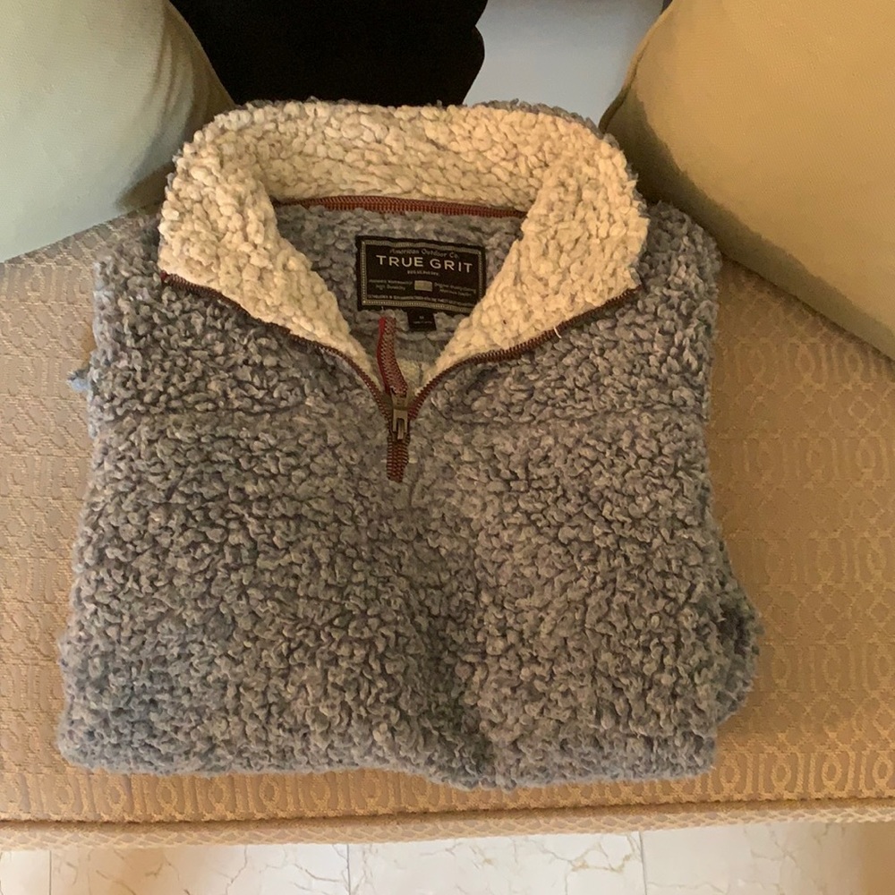True Grit Blue Fluffy Zip Up